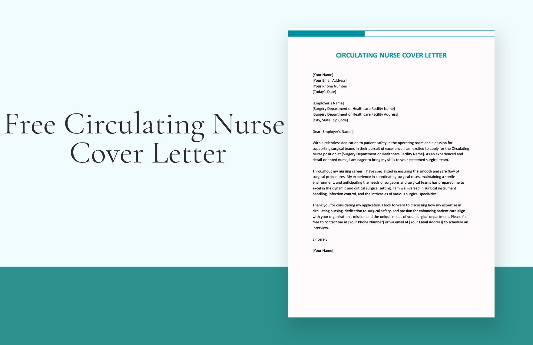 Circulating Nurse Cover Letter in Word, Google Docs
