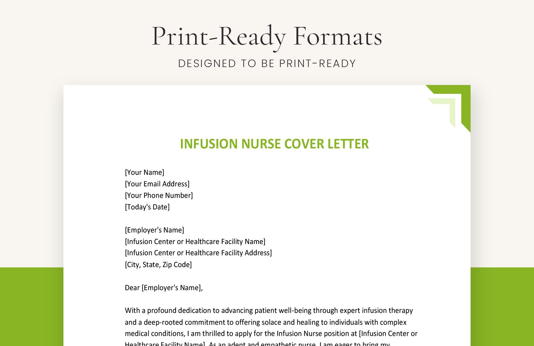 Infusion Nurse Cover Letter
