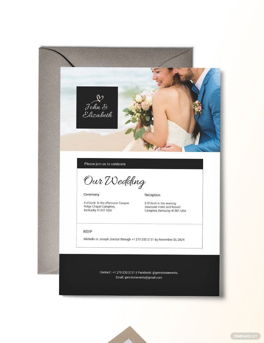 wedding invitation email template - google docs, illustrator, word