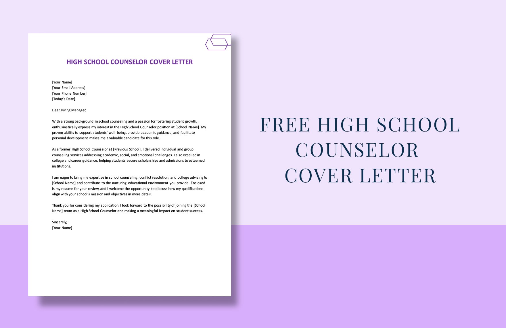 High School Counselor Cover Letter