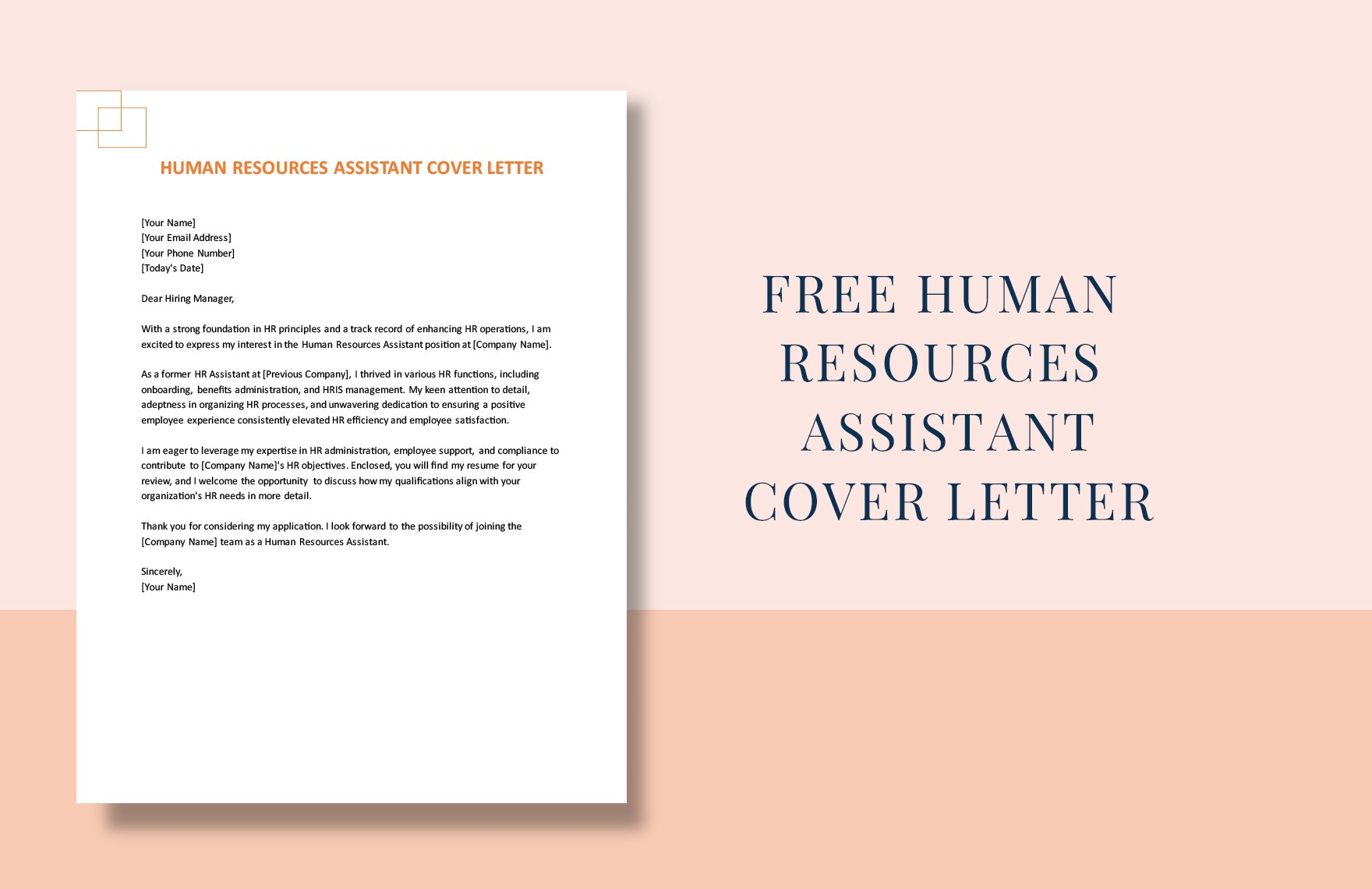 Human Resources Assistant Cover Letter in Word, Google Docs, PDF