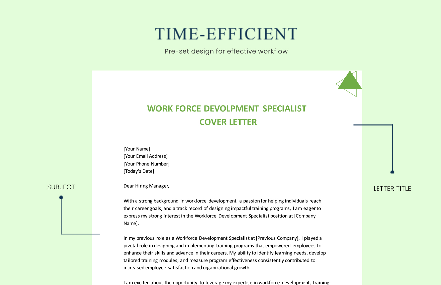 Workforce Development Specialist Cover Letter