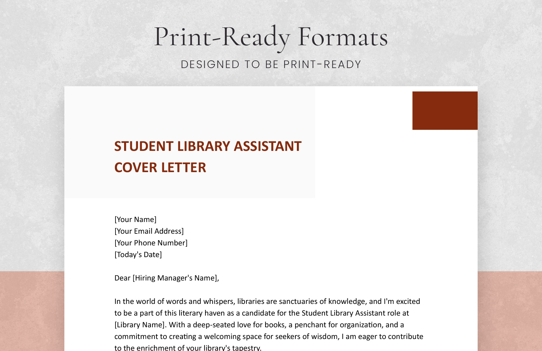 Student Library Assistant Cover Letter