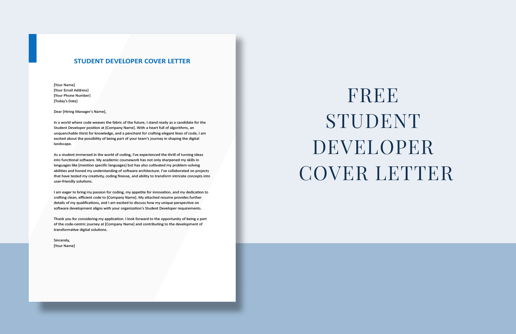 Student Developer Cover Letter