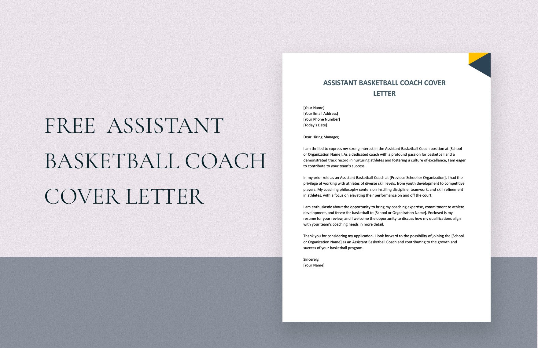Assistant Basketball Coach Cover Letter