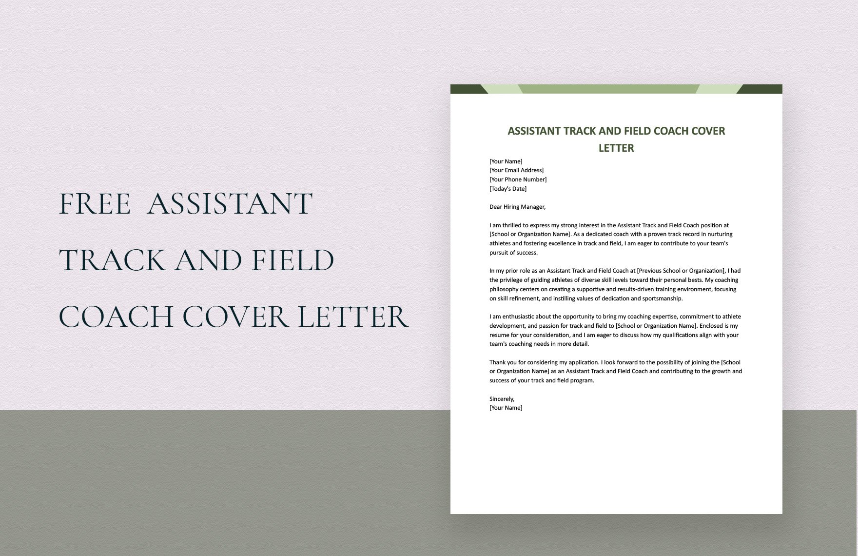 Assistant Track and Field Coach Cover Letter