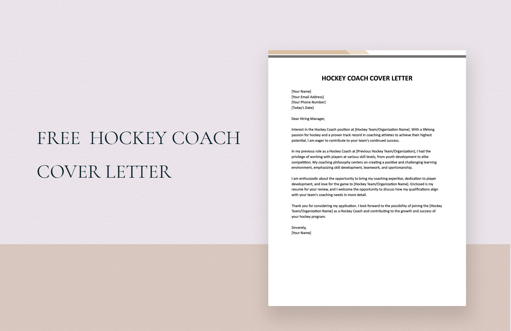 Hockey Coach Cover Letter