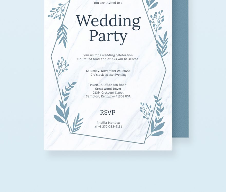 Wedding Party Invitation Template
