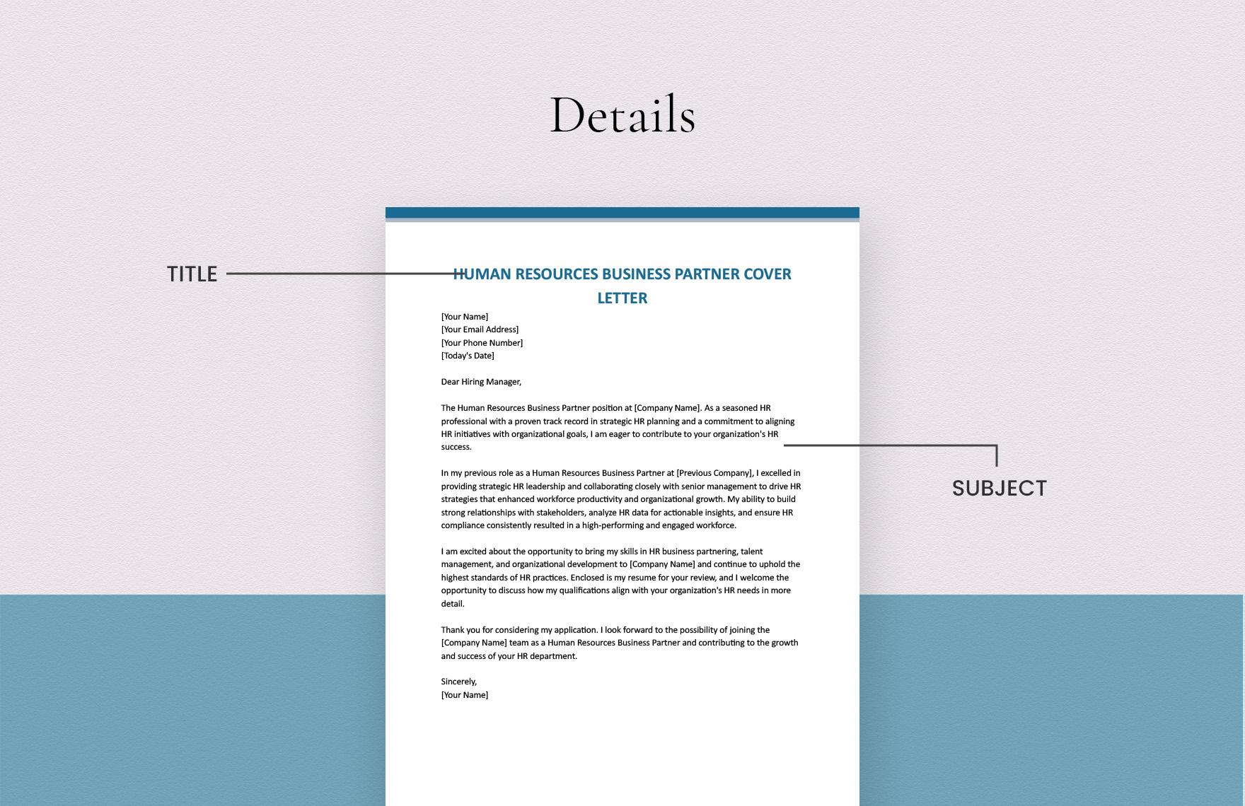Human Resources Business Partner Cover Letter