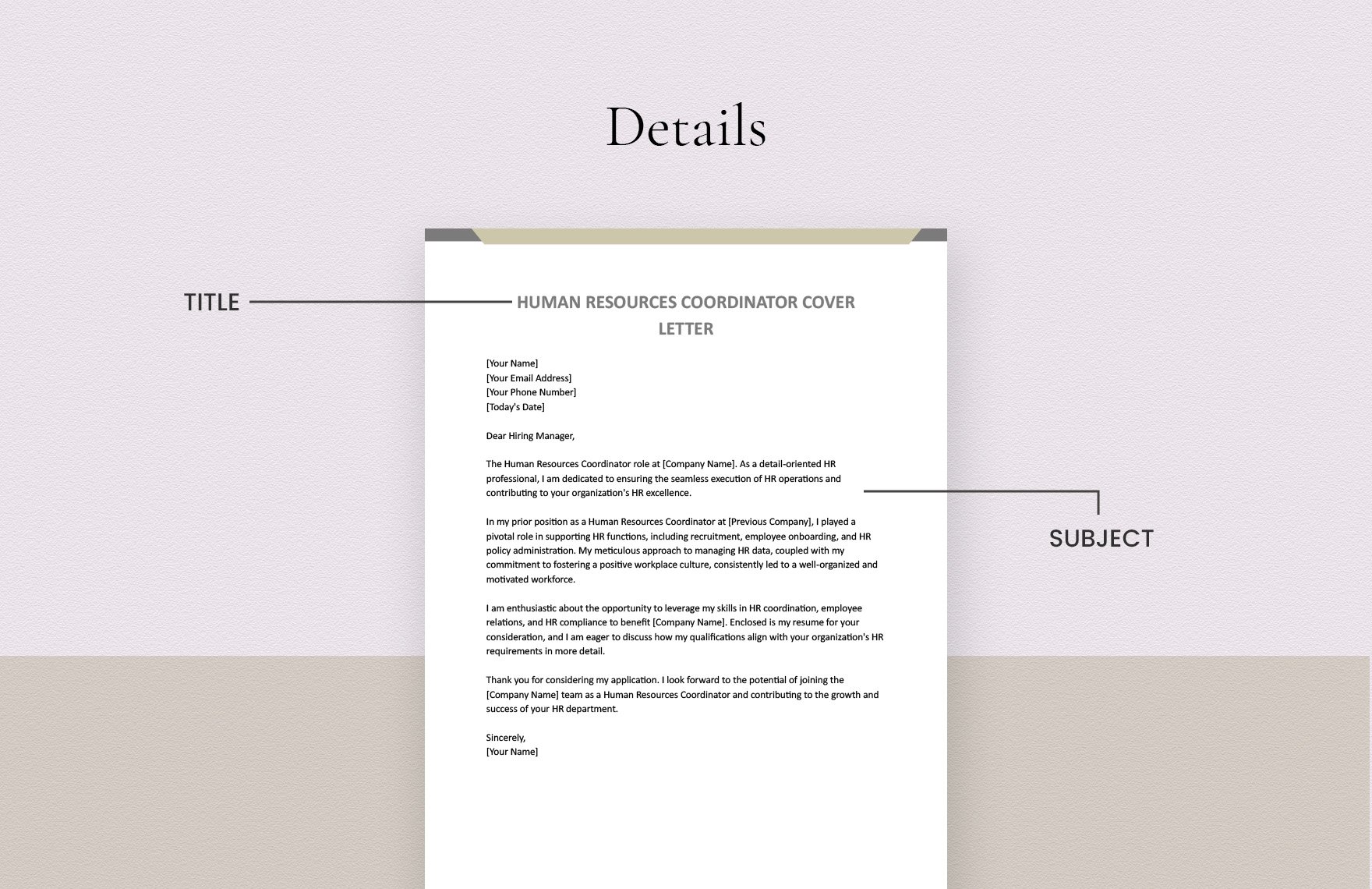 Human Resources Coordinator Cover Letter