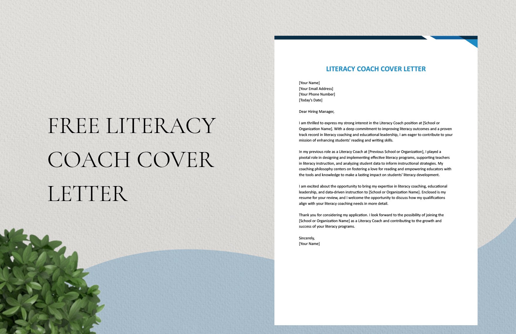 Literacy Coach Cover Letter in Word, Google Docs