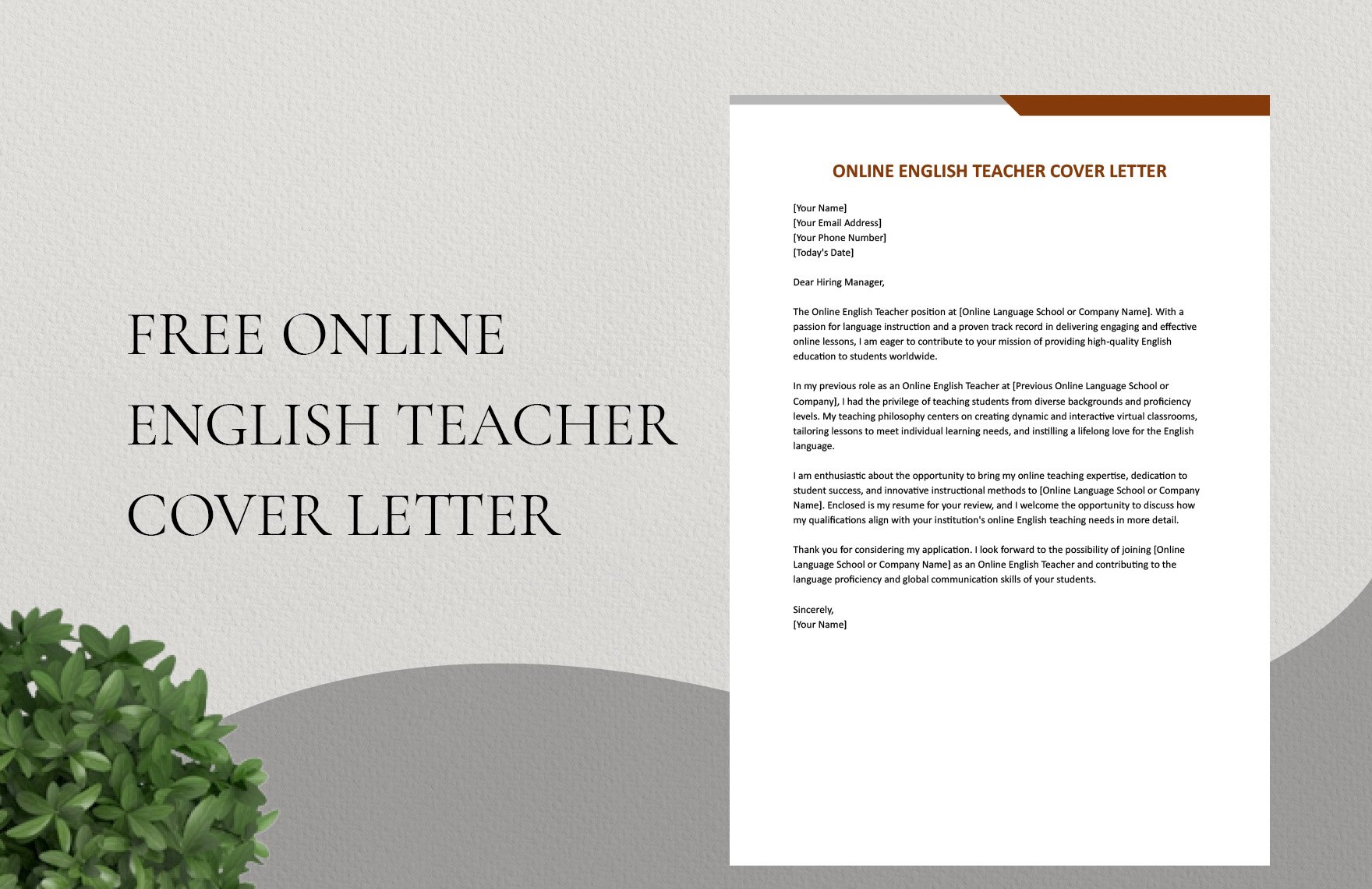 Online English Teacher Cover Letter