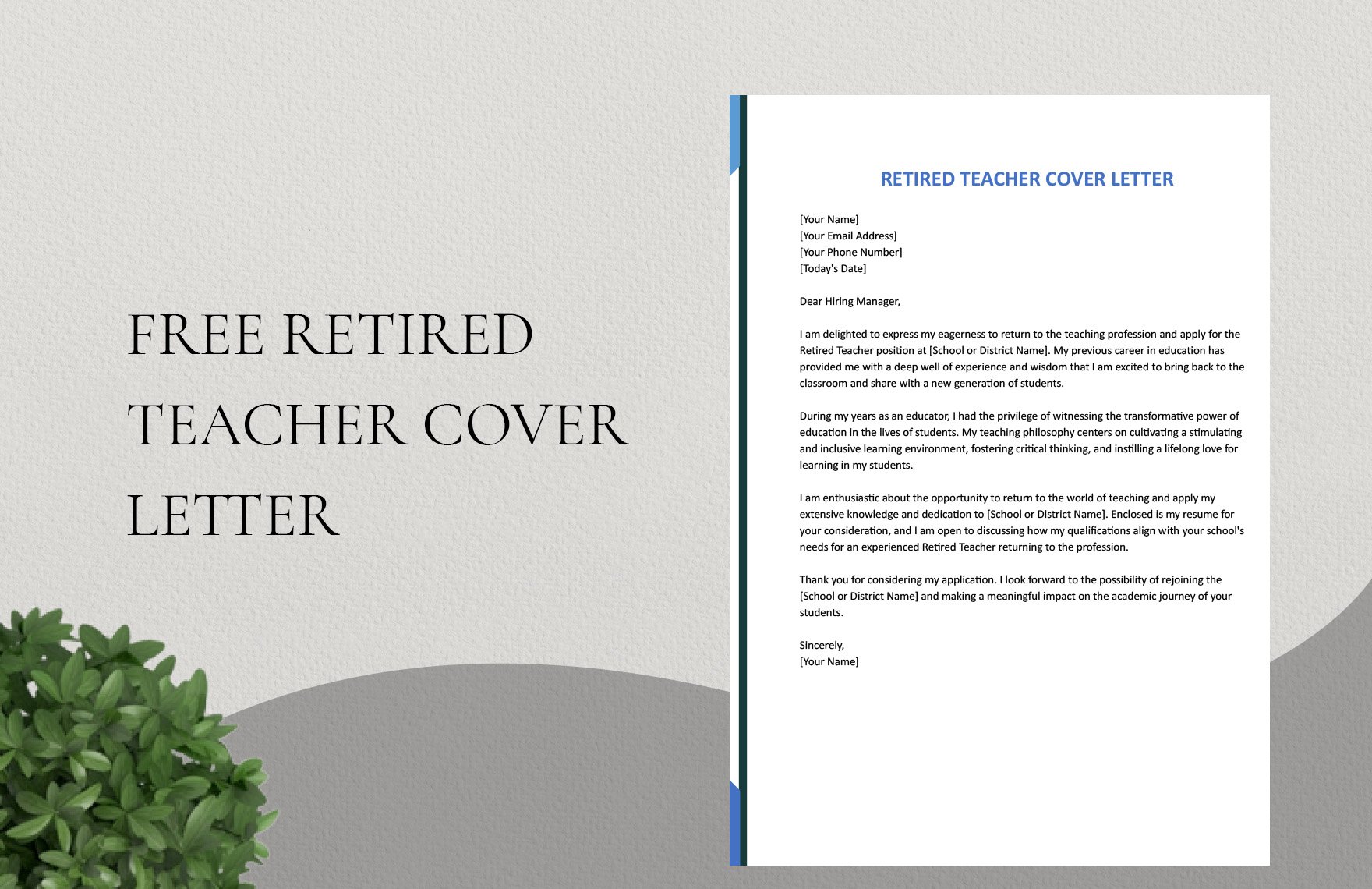 Retired Teacher Cover Letter
