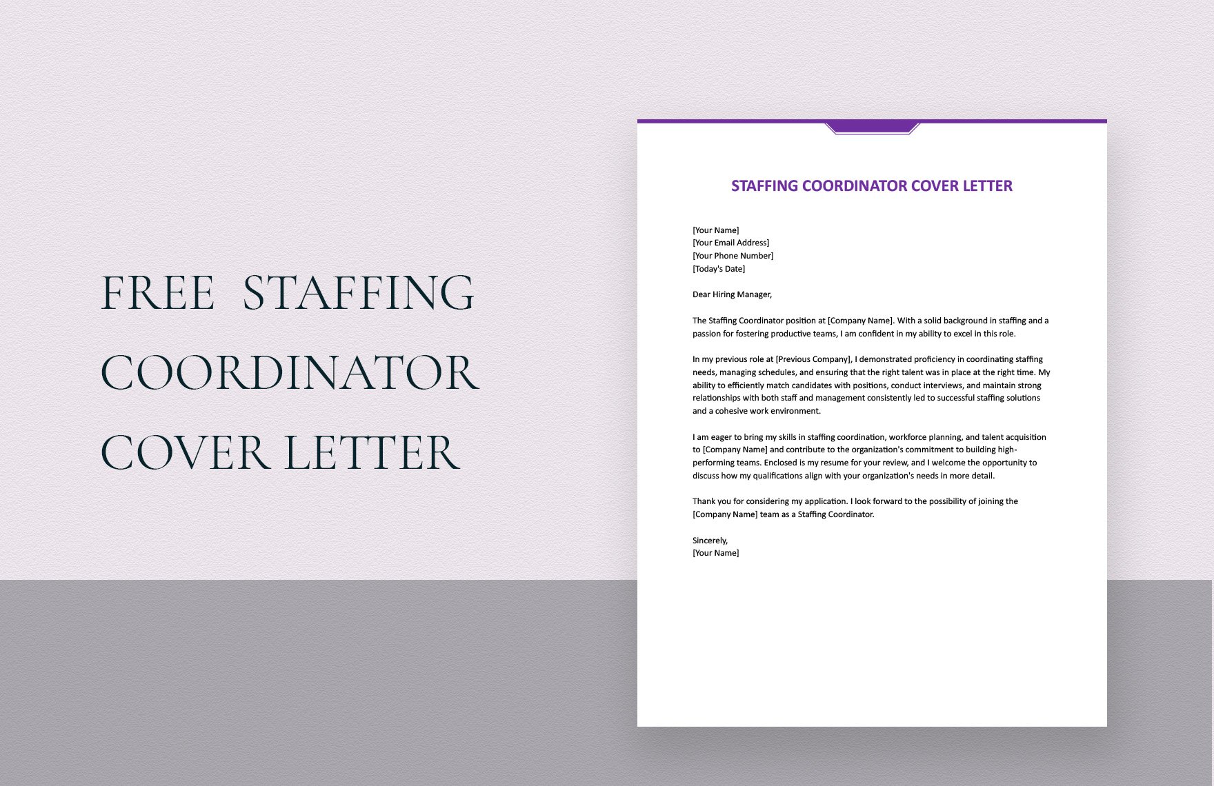 Staffing Coordinator Cover Letter