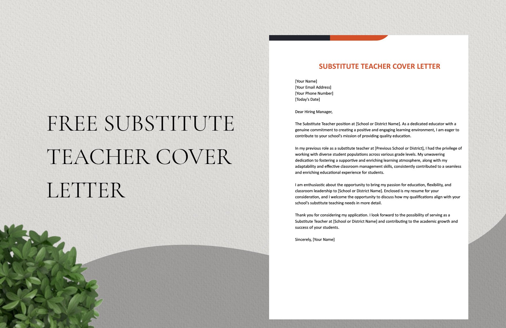Substitute Teacher Cover Letter