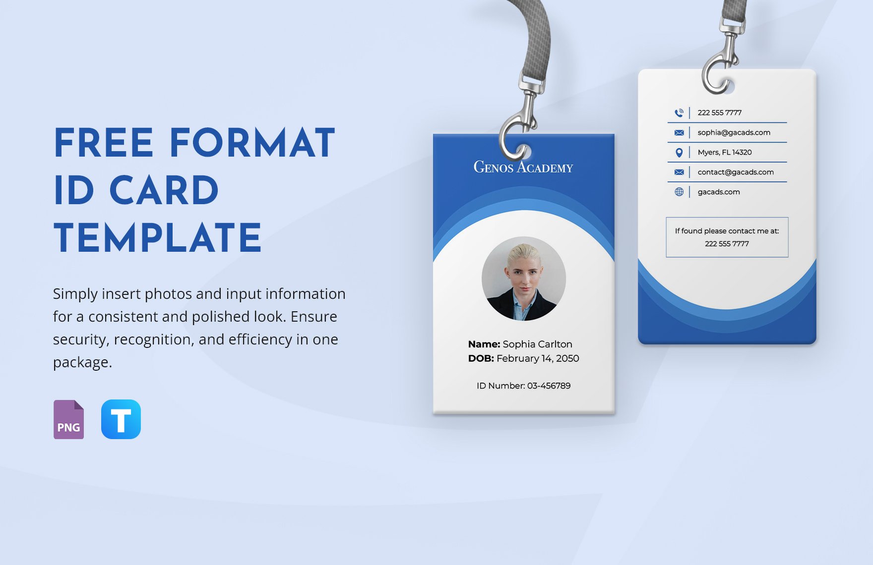 Format ID Card Template in PNG