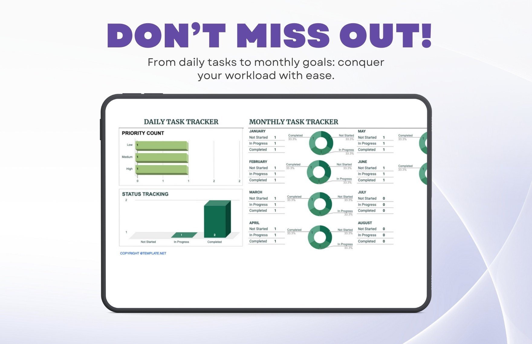 Daily and Monthly Task Tracker Template