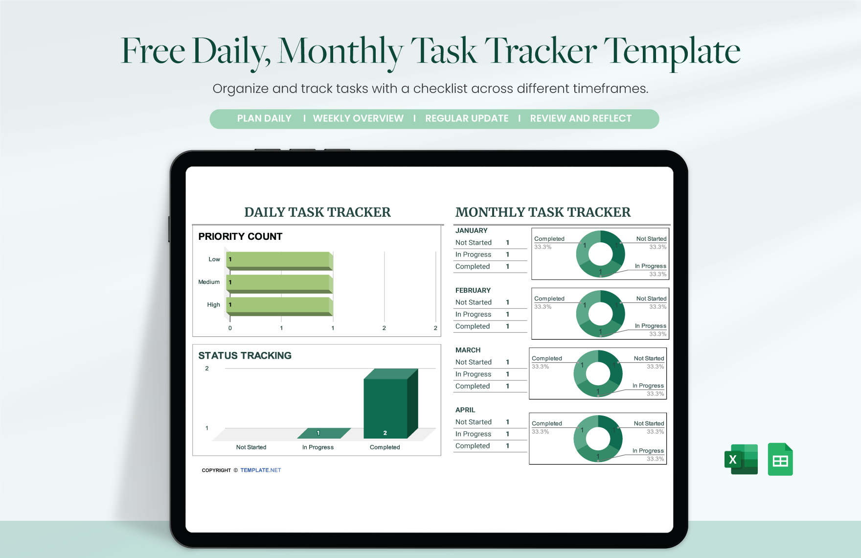 Free Daily And Monthly Task Tracker Template   Download In Excel