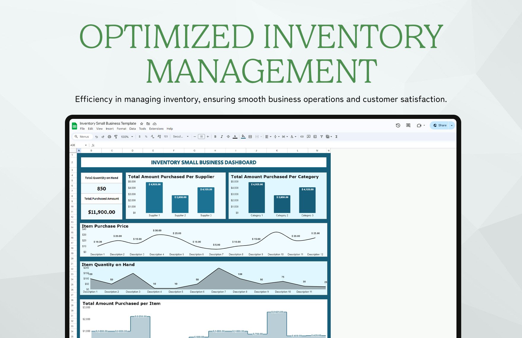 Inventory Small Business Template