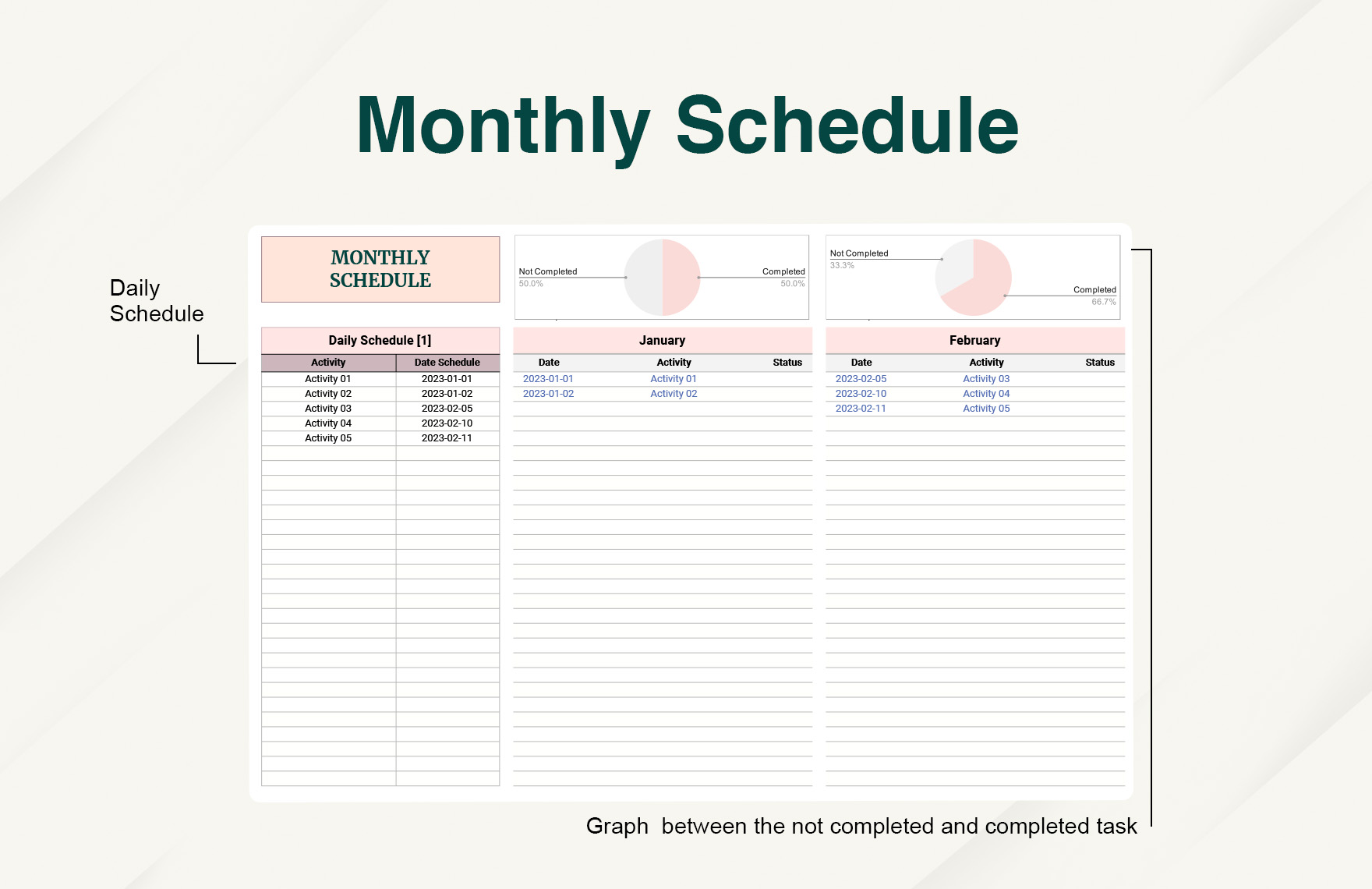 Free Monthly Schedule Template Word Free Monthly Schedule Template Word