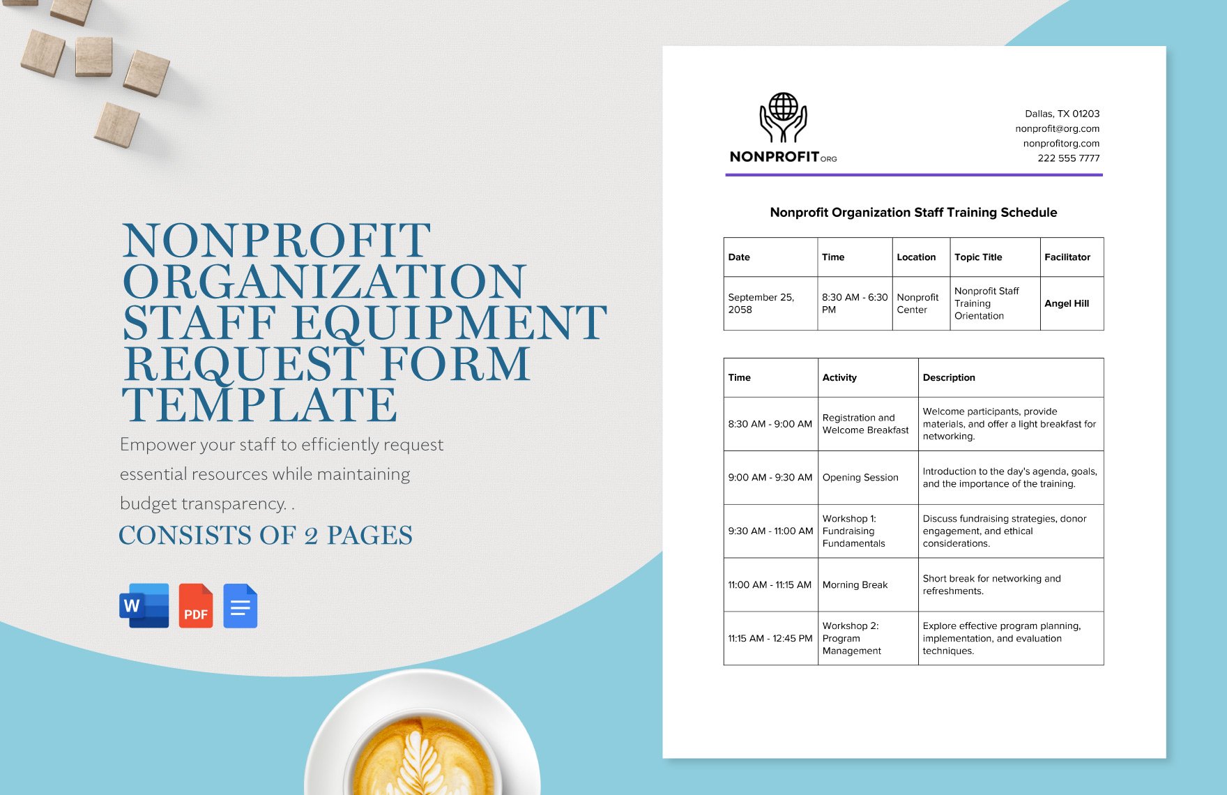 Nonprofit Organization Staff Equipment Request Form Template