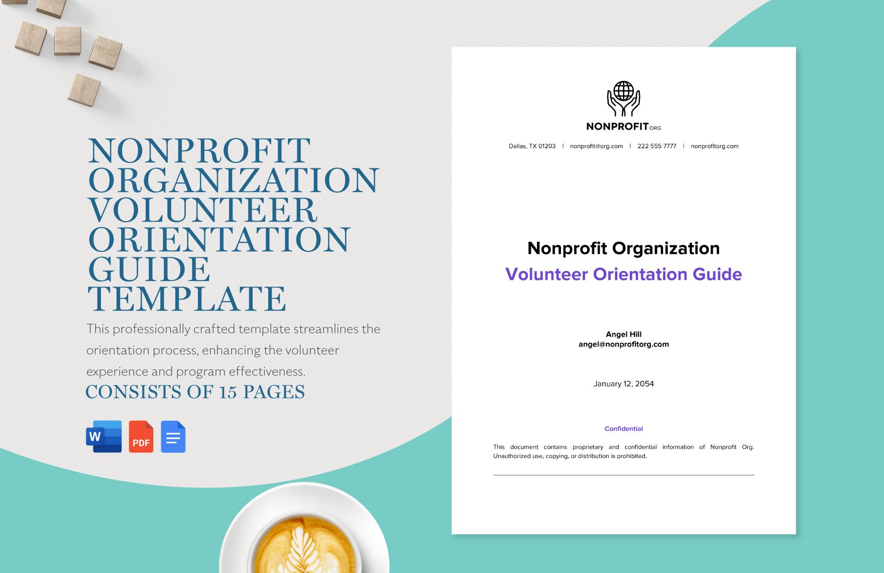 Nonprofit Organization Volunteer Orientation Guide Template in Word, Google Docs, PDF