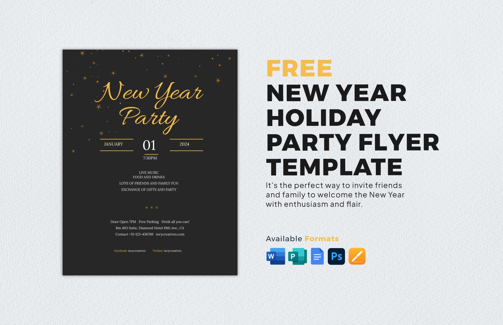 New Year Holiday Party Flyer Template