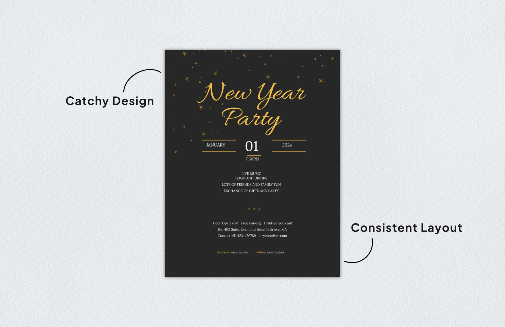 New Year Holiday Party Flyer Template
