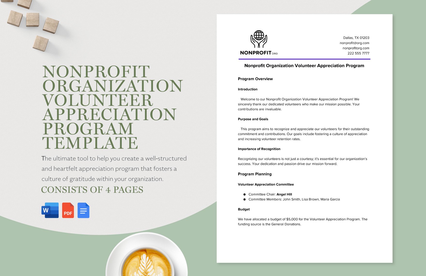 Nonprofit Organization Volunteer Appreciation Program Template