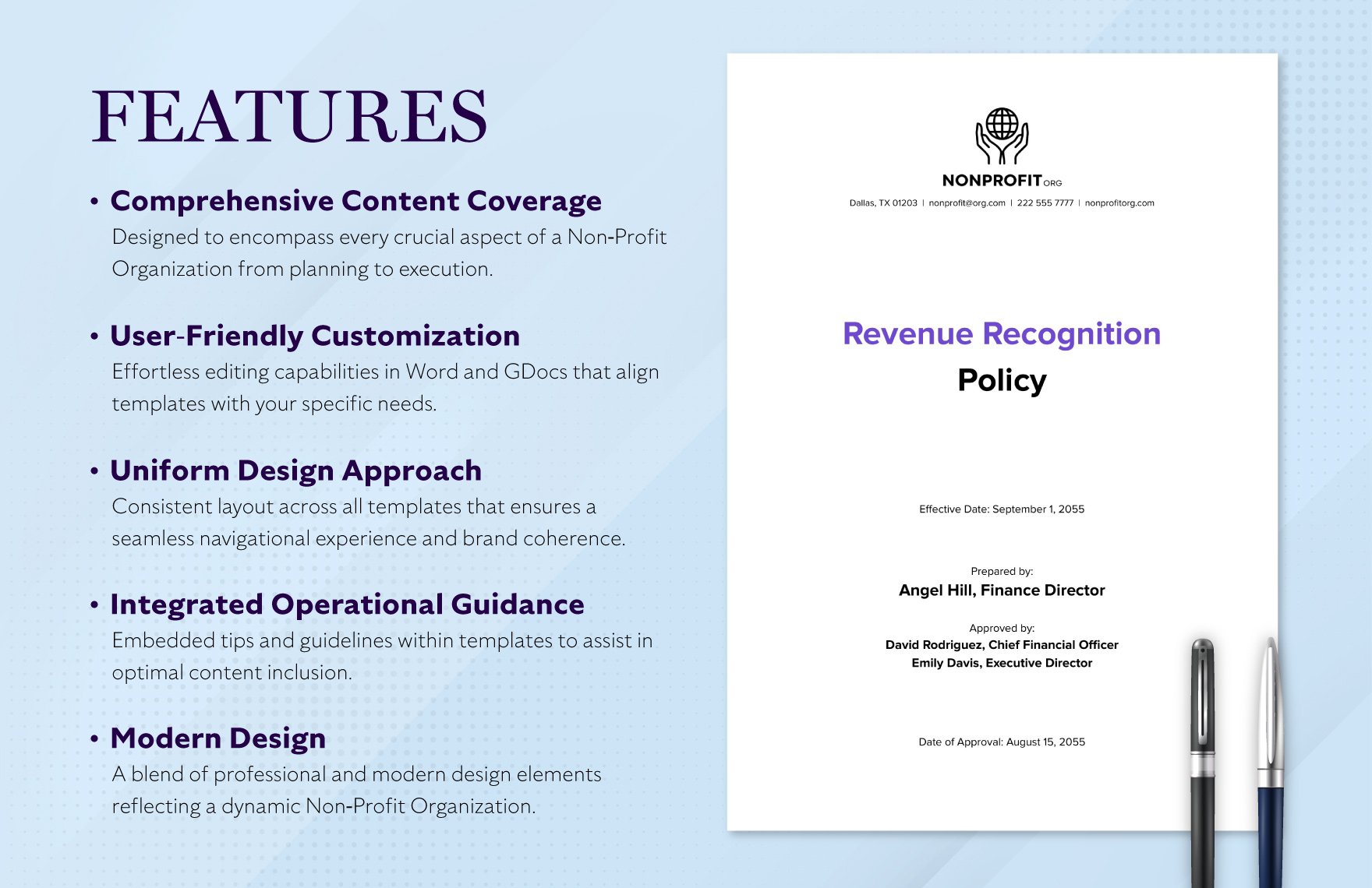 Nonprofit Organization Revenue Recognition Policy Template in PDF