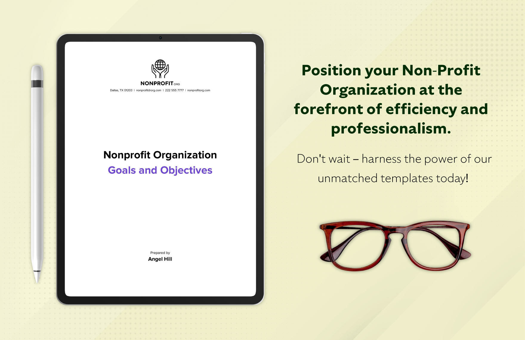 Nonprofit Organization Goals and Objectives Template