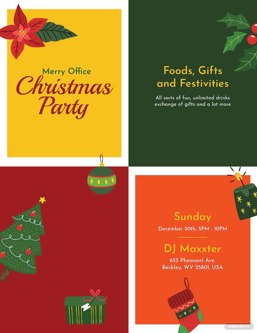Office Holiday Party Flyer Template