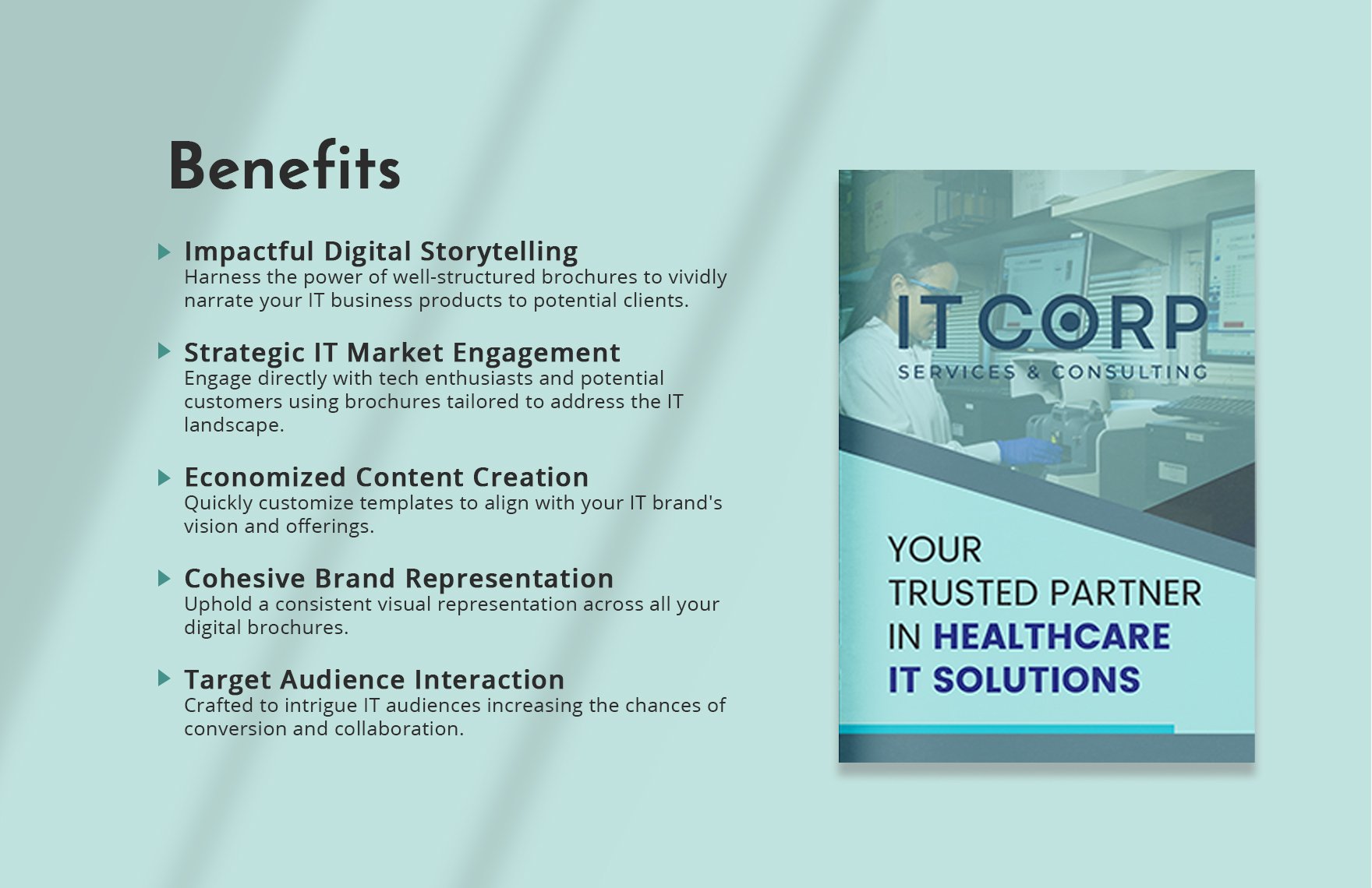 Healthcare IT Consulting Company Profile Digital Brochure Template