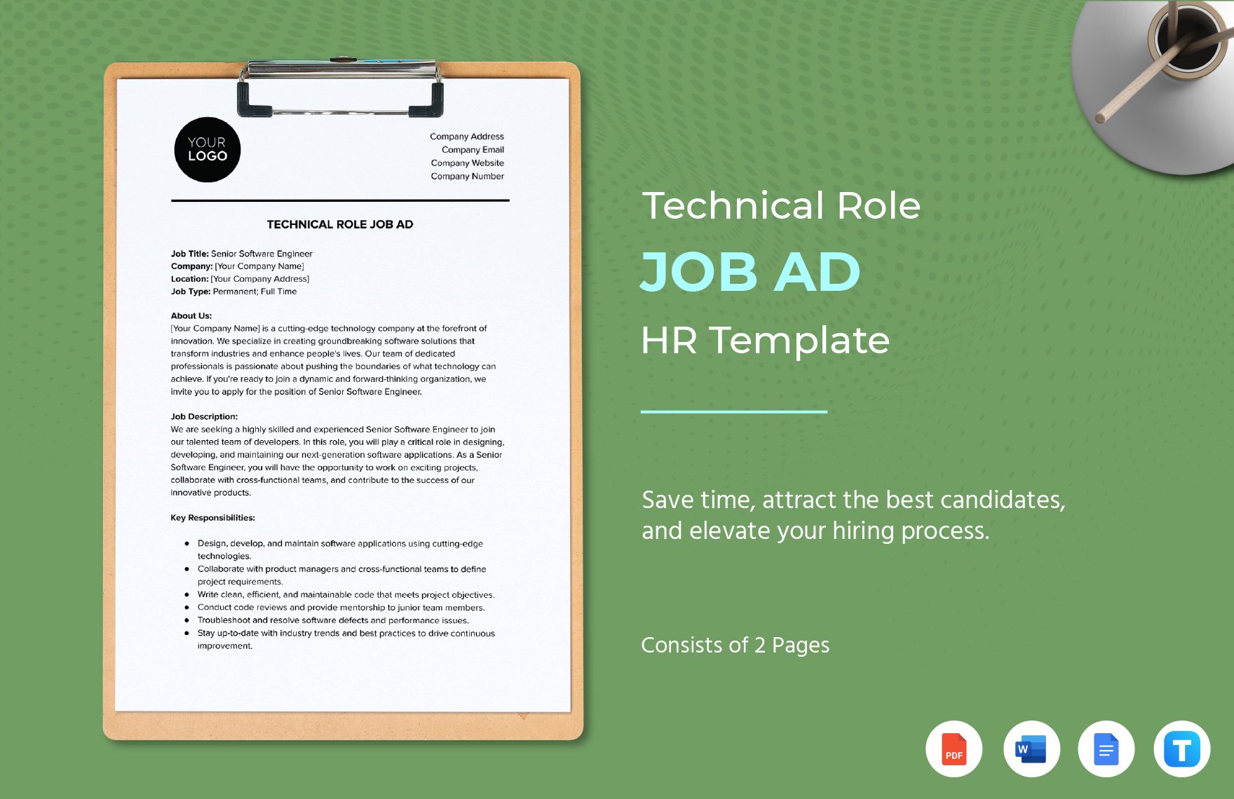 Technical Role Job Ad HR Template