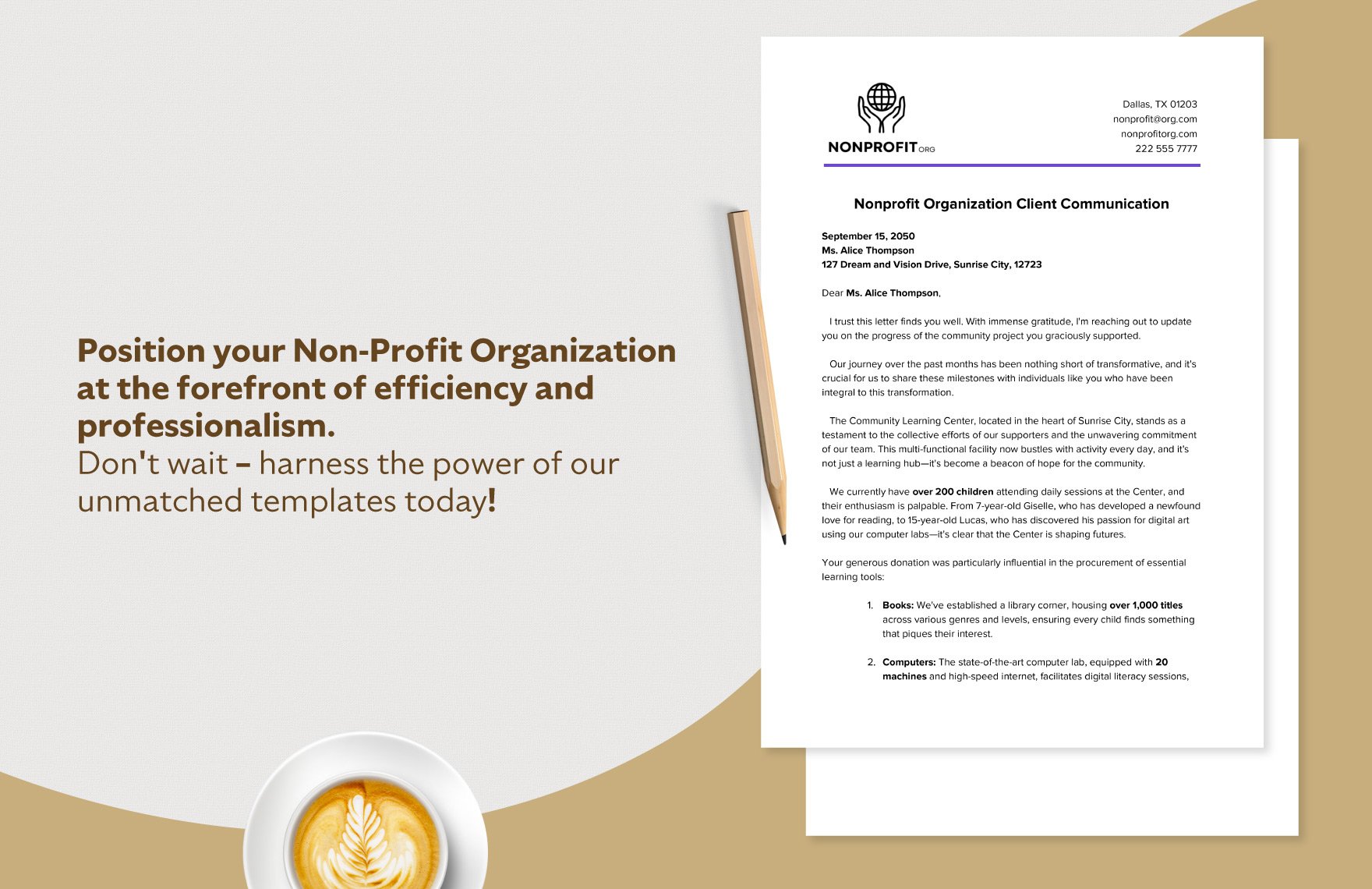 Nonprofit Organization Client Communication Template