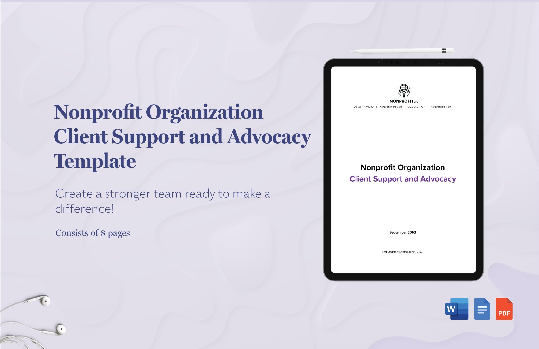 Nonprofit Organization Client Support and Advocacy Template