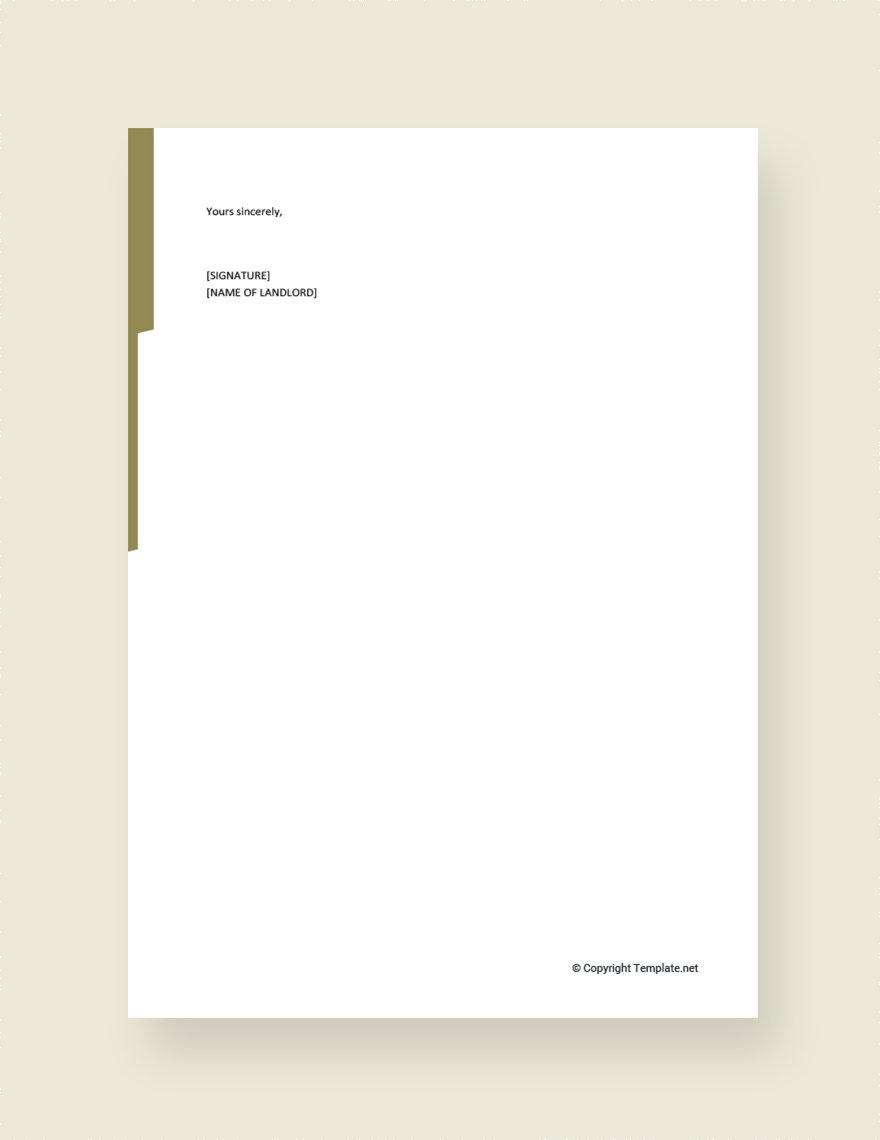 Landlord and Tenant Agreement Letter Template