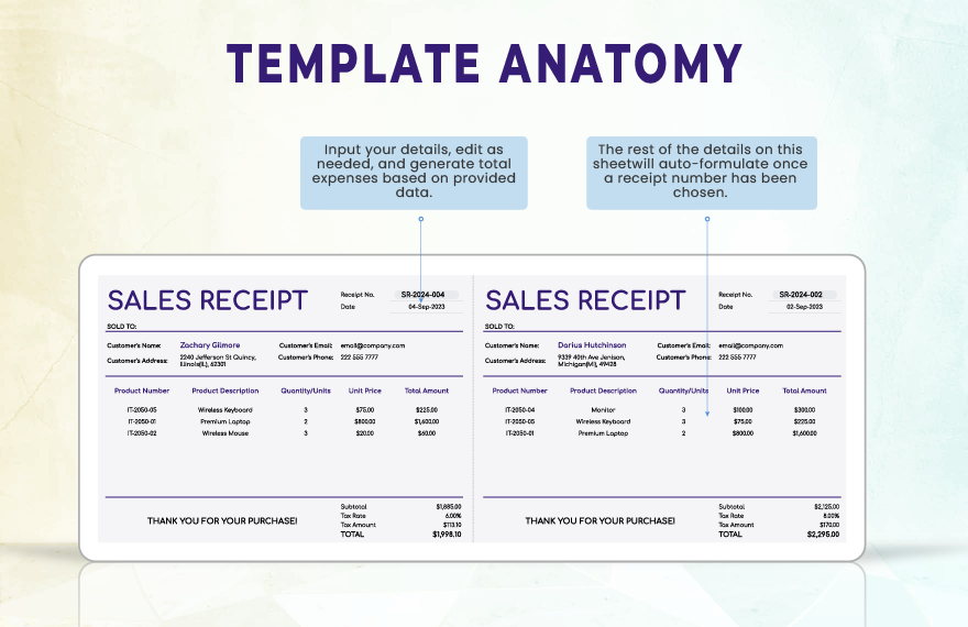 Sales Receipt Template