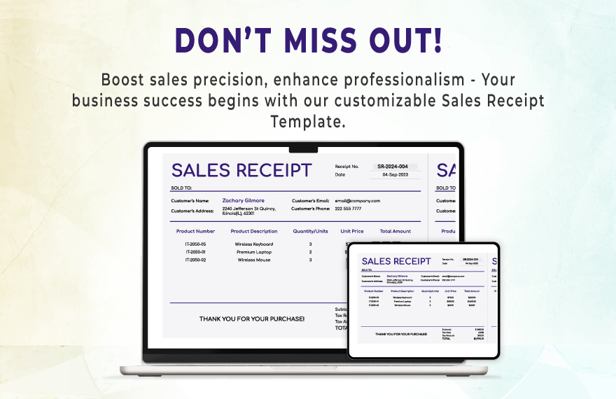 Sales Receipt Template