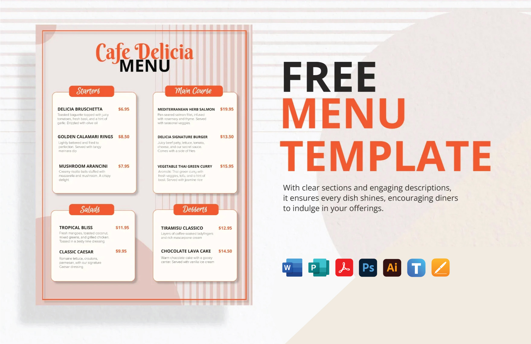 Premium PSD  A menu for a restaurant that is open to the menu.