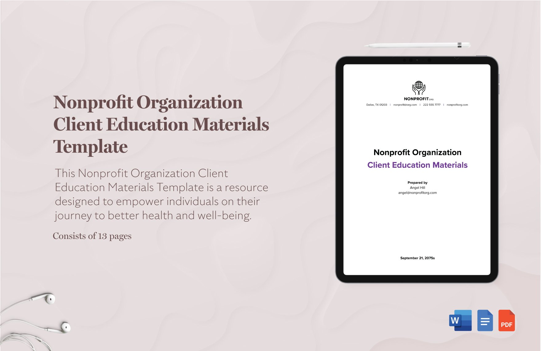 Nonprofit Organization Client Education Materials Template