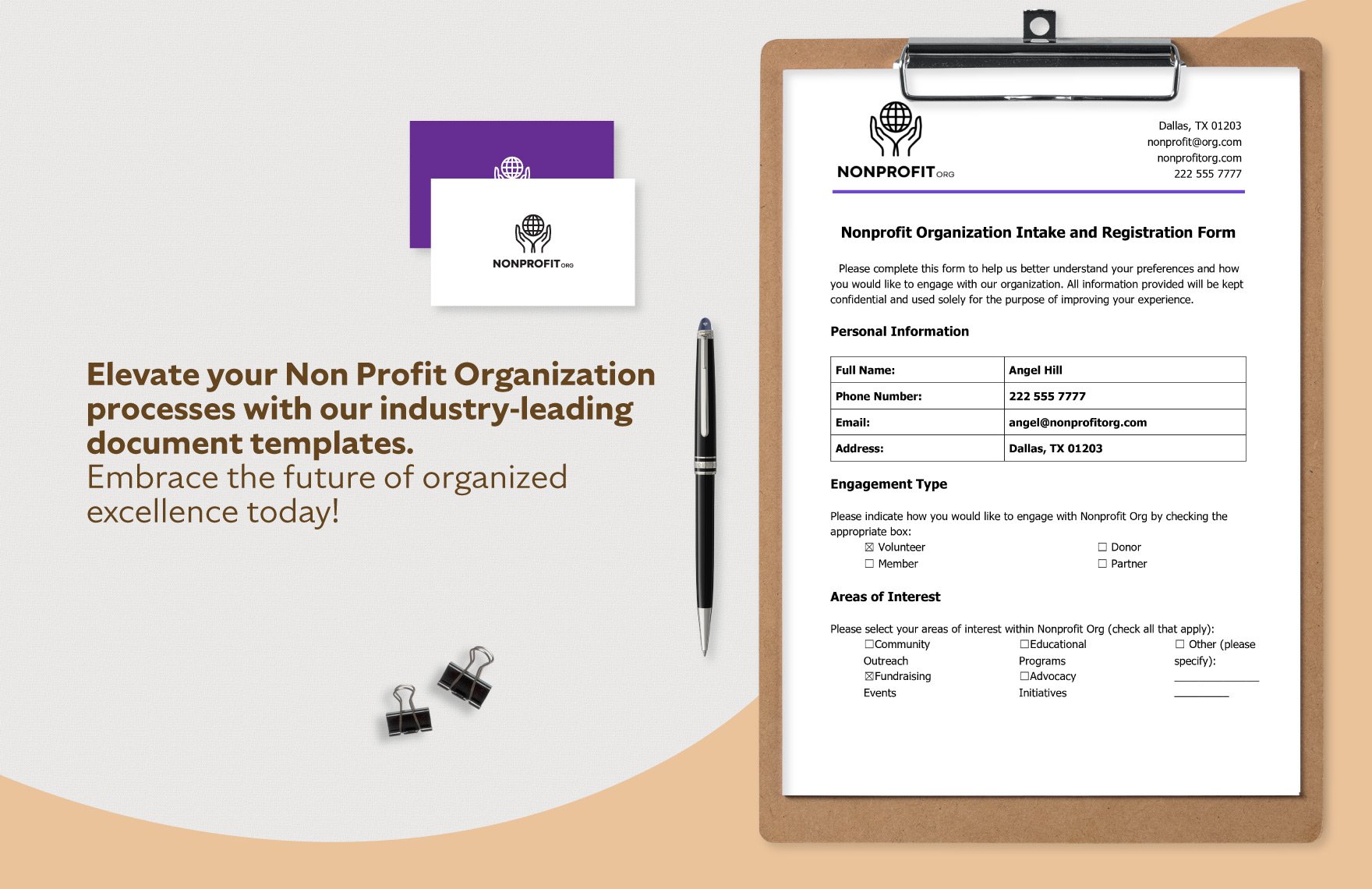 Nonprofit Organization Intake and Registration Form Template