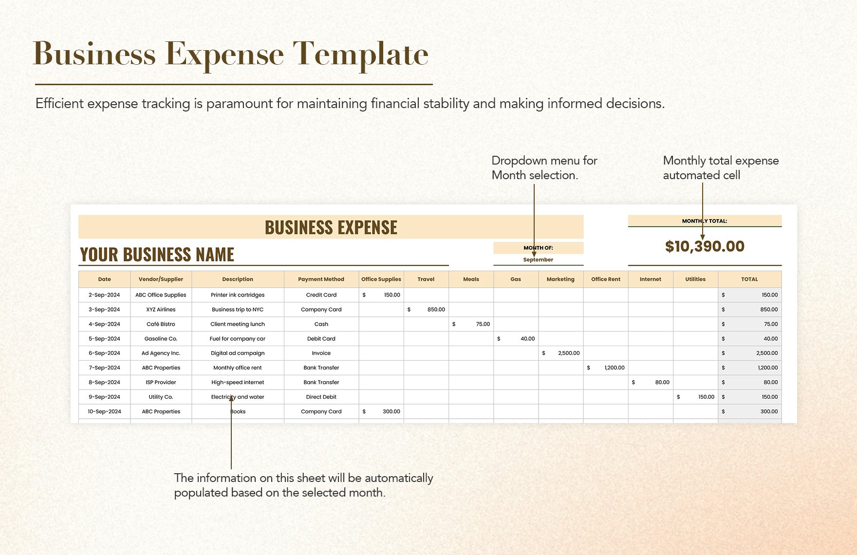 Business Expense Template