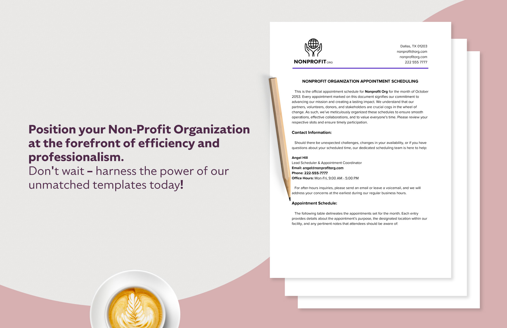 Nonprofit Organization Appointment Scheduling Template