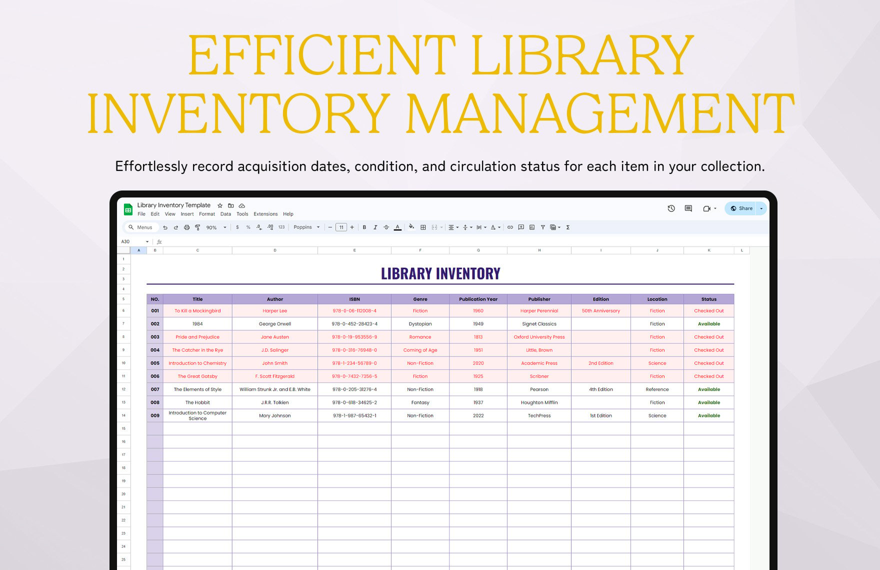 Library Inventory Template