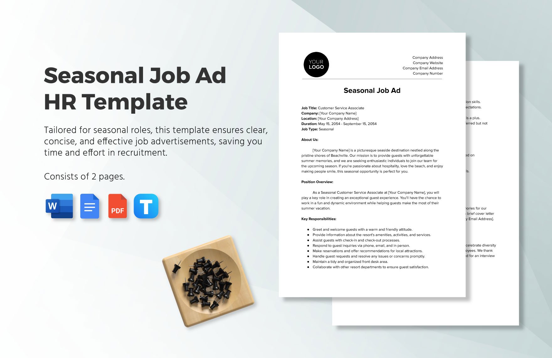 Seasonal Job Ad HR Template