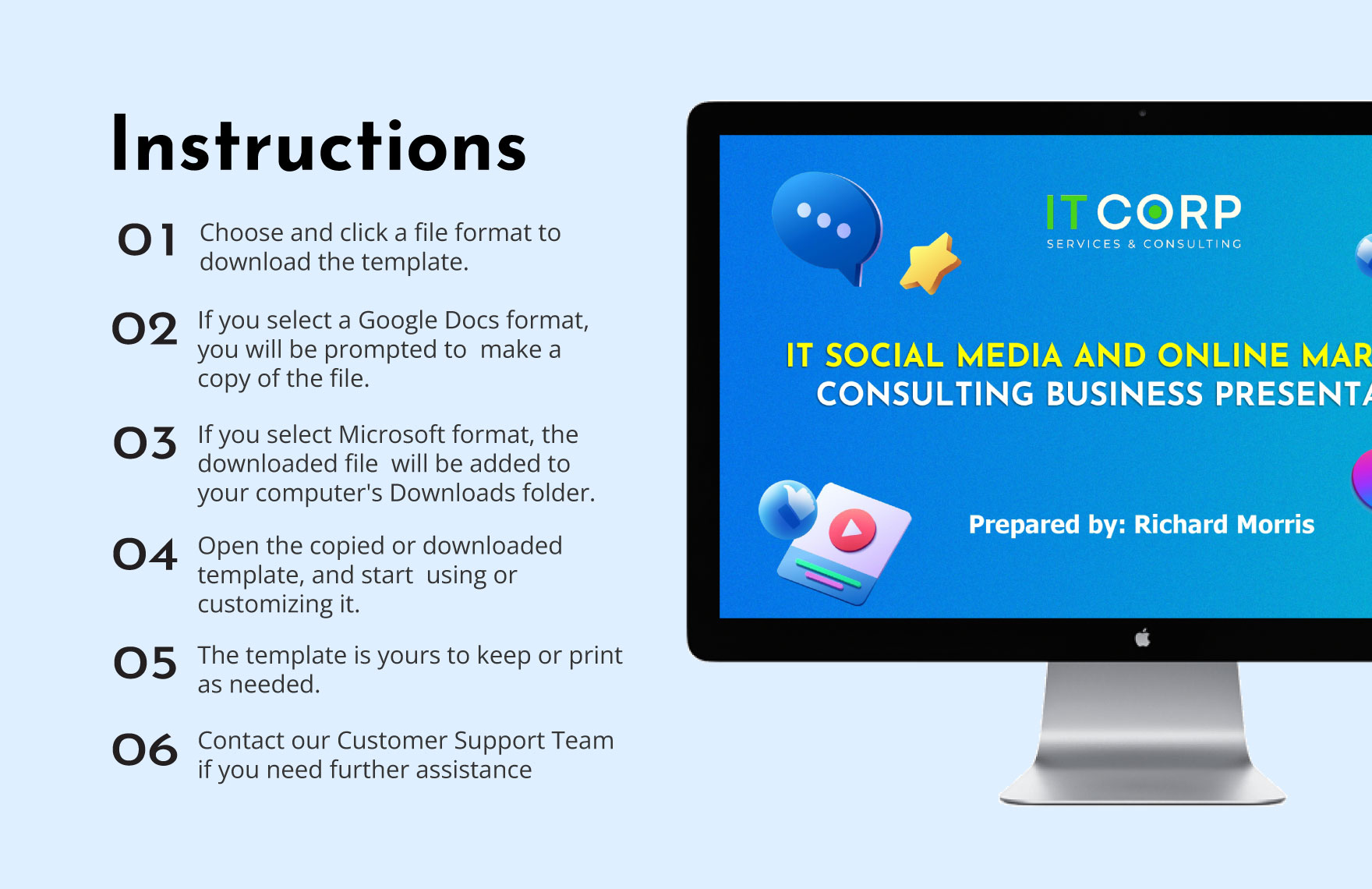 IT Social Media & Online Marketing Consulting Business Presentation Template