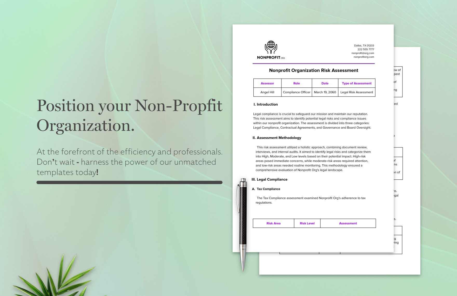  Nonprofit Organization Risk Assessment Template