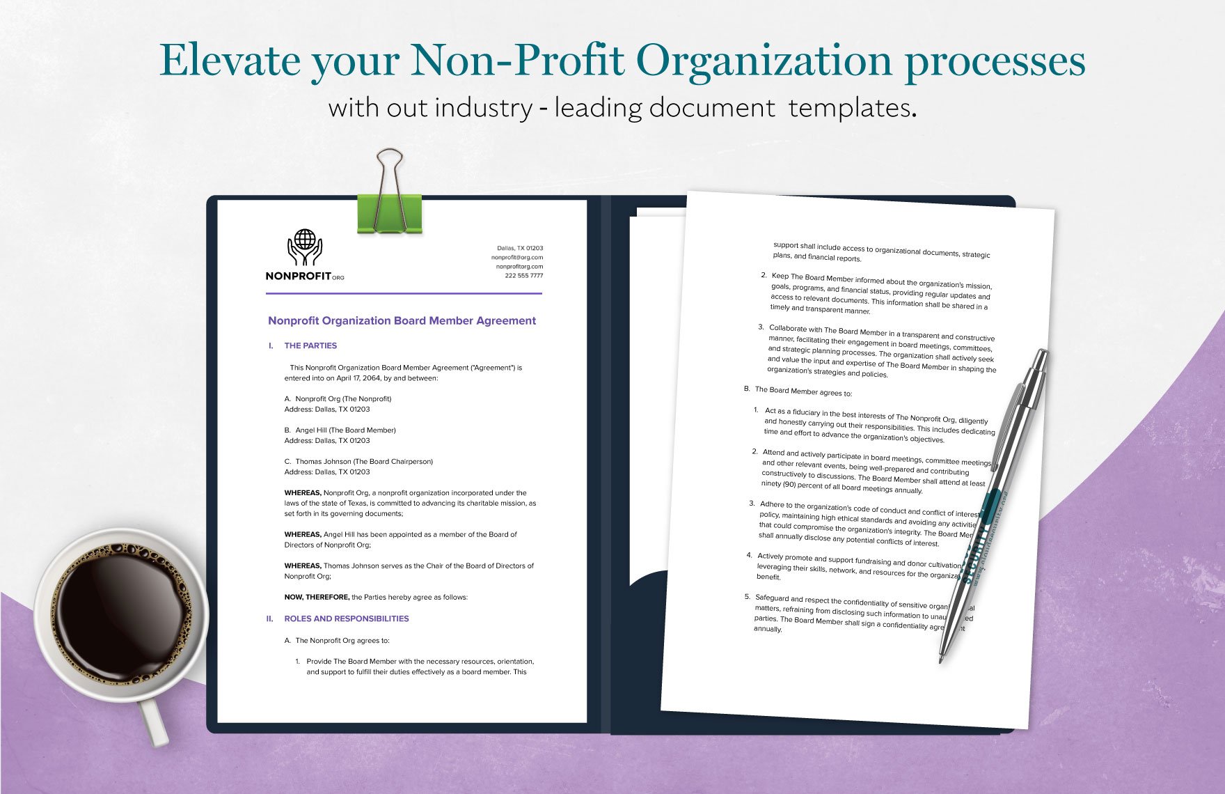 Nonprofit Organization Board Member Agreement Template