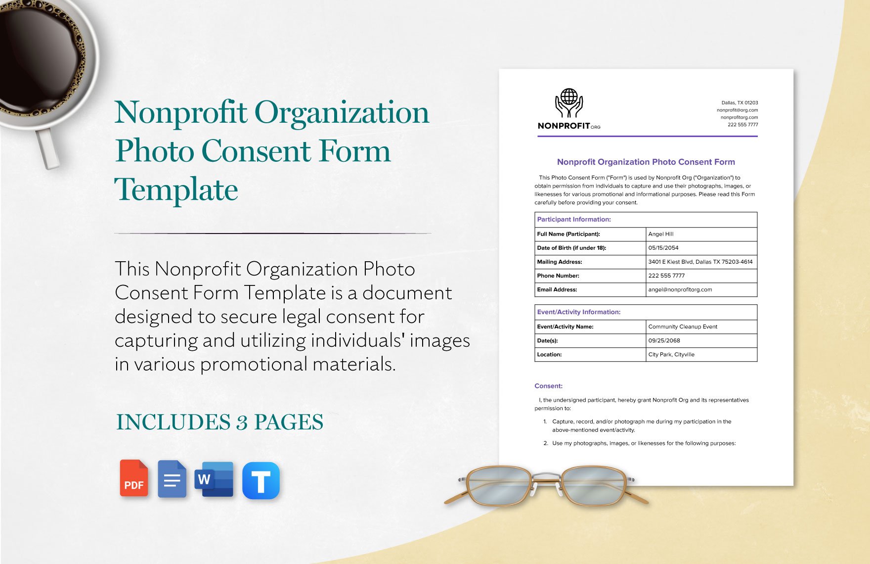 Nonprofit Organization Photo Consent Form Template